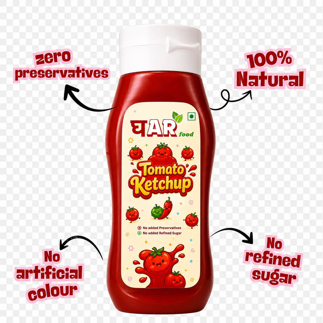 gharfood  preservative free tomato ketchup